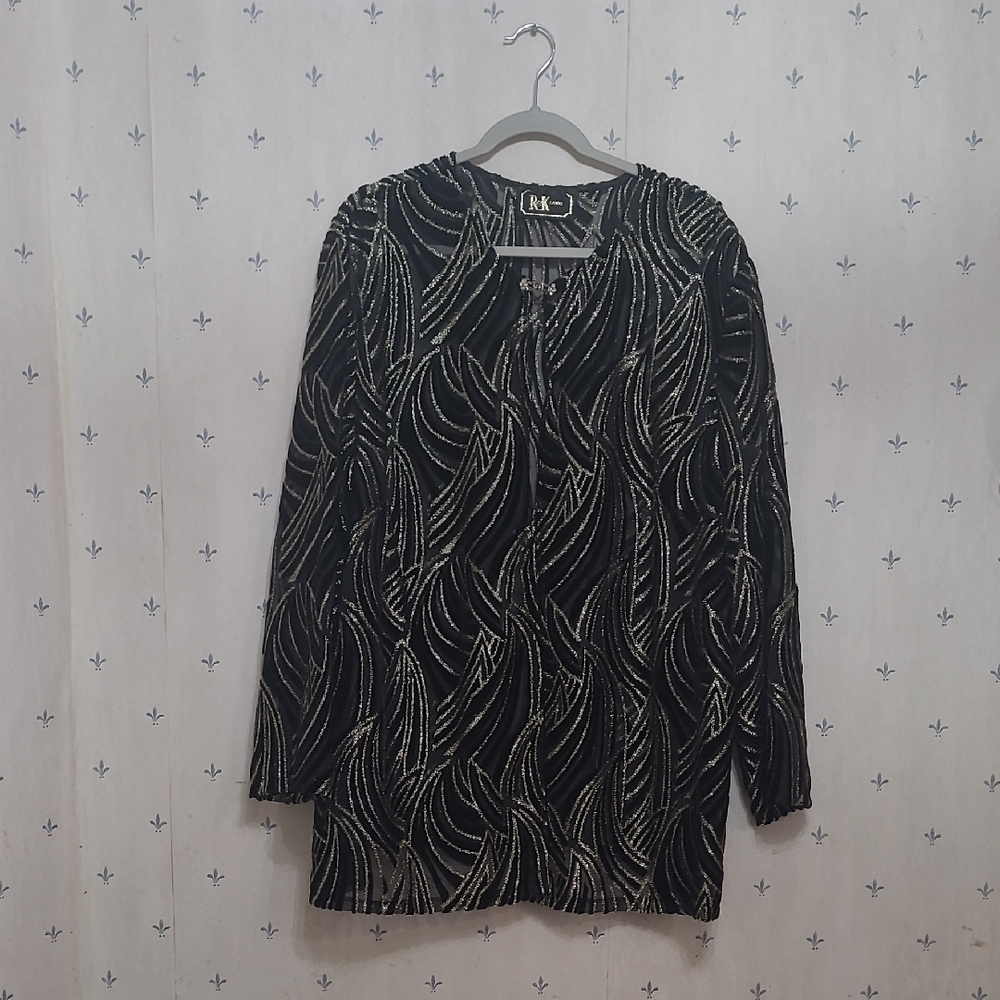 R&K Black and Silver Evening Top
